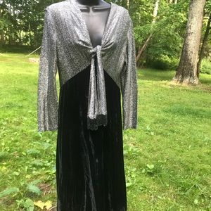 Vintage MAGNIN and Co. metallic, and velvet dress